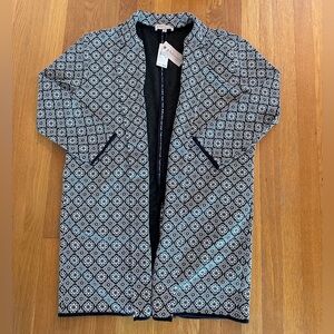 Women’s Philosophy Black And White Patterned Coatigan Size XL NWT
